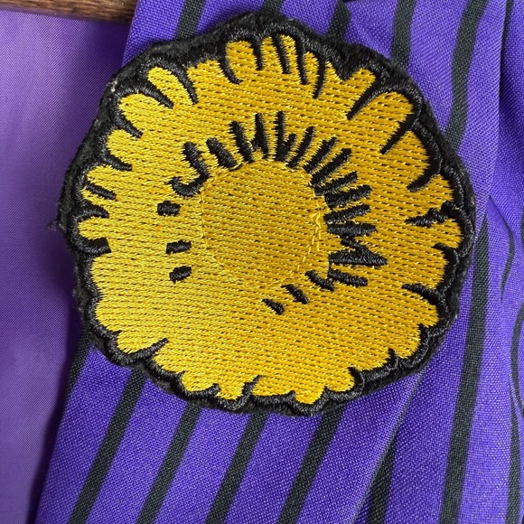 DC Comics Joker Jacket Womens Medium Blazer Costume Cosplay Purple Button Stripe - Picture 4 of 12